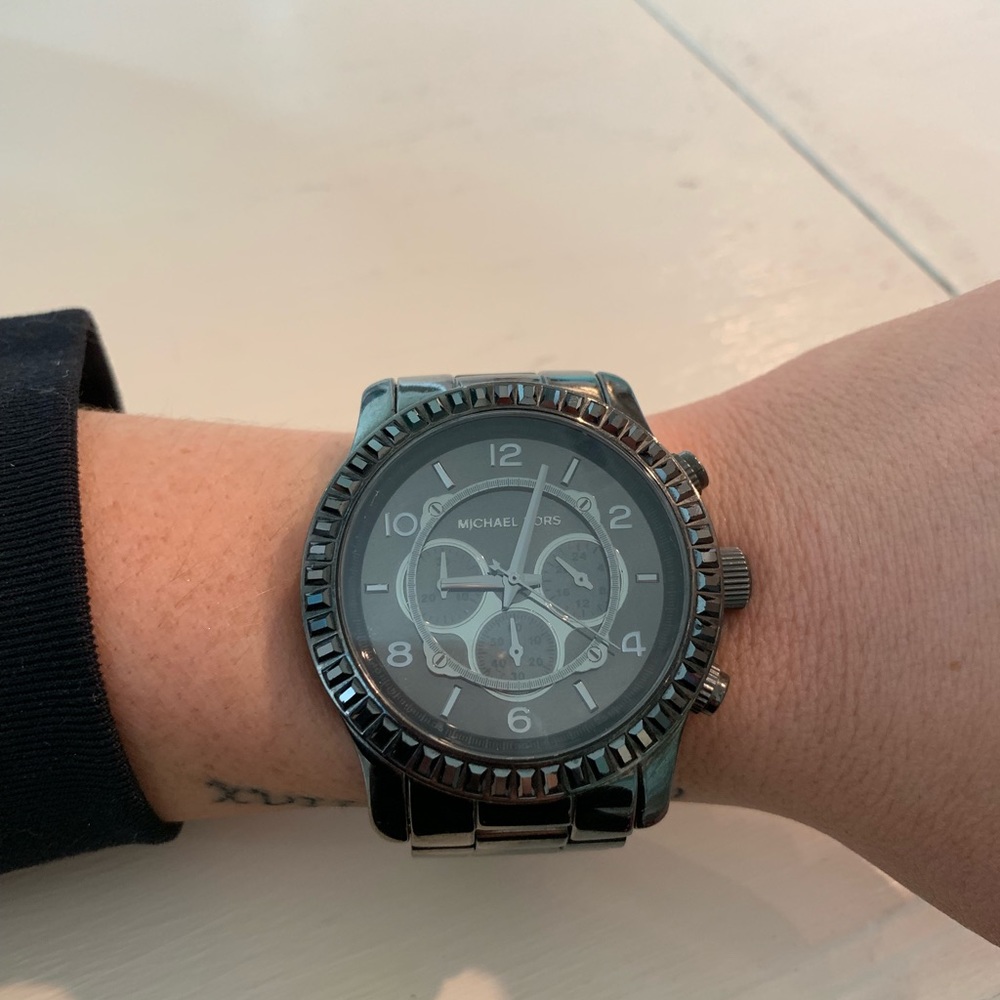 Michael Kors oversized gunmetal watch